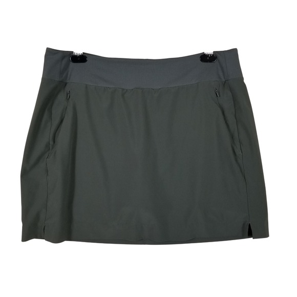 Athleta Pants - Athleta Soho Skort Womens 14 Green Charcoal Hiking Travel Activewear Skirt 280s